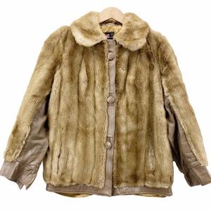 Vintage Faux Fur Waist length Mod Coat Jacket